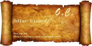 Odler Ciceró névjegykártya
